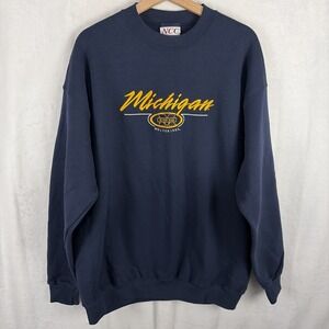 Vintage Michigan Wolverines Pullover Crewneck Sweatshirt Embroidered Sz XL NCC